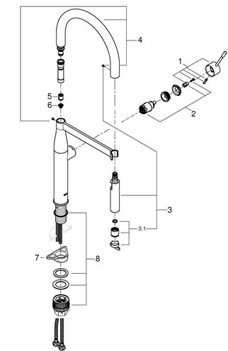 GROHE ESSENCE NEW dřezová baterie, s flexi ramínkem a sprškou, supersteel 30294DC0 Obrázek - fotka