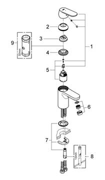 GROHE EUROSMART COSMOPOLITAN umyvadlová stojánková baterie, studený start, chrom 2337600E Obrázek - fotka