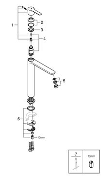 GROHE LINEARE umyvadlová stojánková baterie, chrom 23405001 Obrázek - fotka