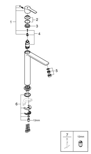 GROHE LINEARE umyvadlová stojánková baterie, chrom 23405001 Obrázek - fotka