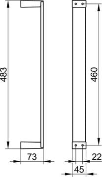 KEUCO EDITION 11 držák ručníků 483 mm, chrom 11170010000 Technický nákres