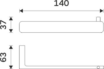 NIMCO MAYA držák toaletního papíru, nástěnný, chrom MA 29055-26 Technický nákres