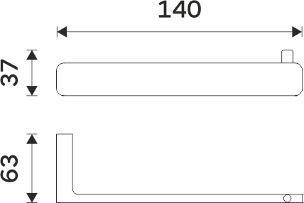 NIMCO MAYA držák toaletního papíru, nástěnný, chrom MA 29055-26 Technický nákres
