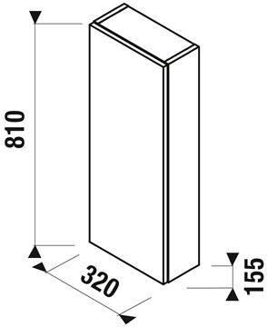 JIKA MIO-N nízká skříňka 32,1x15,5x81 cm, 1 dvířka, Push-open, jasan H43J7141303421 Technický nákres