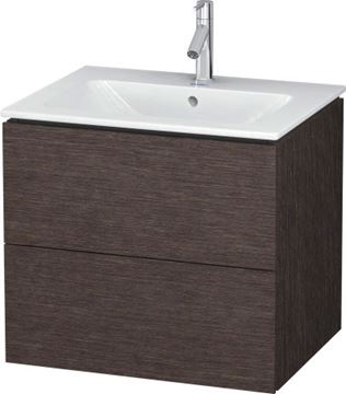 DURAVIT L-CUBE skříňka pod umyvadlo 62x48,1x55 cm, 2 zásuvky, Push-open, Dark Brushed Oak