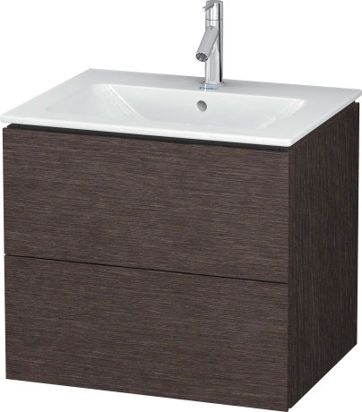 DURAVIT L-CUBE skříňka pod umyvadlo 62x48,1x55 cm, 2 zásuvky, Push-open, Dark Brushed Oak LC624007272 Obrázek - Hlavní obrázek