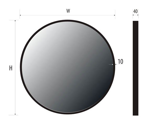 BEMETA CORA zrcadlo 60 cm 198411071 Technický nákres