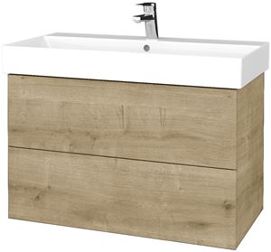 DŘEVOJAS VARIANTE SZZ2 85 skříňka s umyvadlem 86x45,5x52 cm, 2 zásuvky, Push-open, arlington