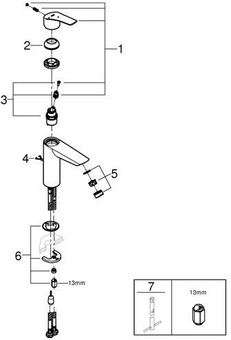 GROHE EUROSMART umyvadlová stojánková baterie, studený start, chrom 2339430E Obrázek - fotka