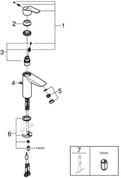 GROHE EUROSMART umyvadlová stojánková baterie, studený start, chrom 2339430E Obrázek - fotka