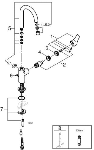 GROHE EUROSMART umyvadlová stojánková baterie, chrom 23743003 Obrázek - fotka