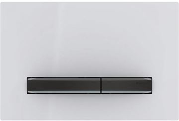 GEBERIT SIGMA 50 ovládací tlačítko pro dvě splachování, easy-to-clean, zinek/plast, bílá/černý chrom