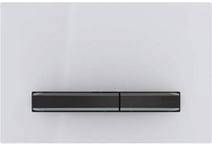 GEBERIT SIGMA 50 ovládací tlačítko pro dvě splachování, easy-to-clean, zinek/plast, bílá/černý chrom