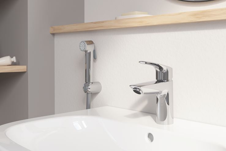 GROHE EUROSMART umyvadlová stojánková baterie, s bidetovou sprškou, chrom 23124003 Obrázek - fotka