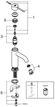 GROHE ESSENCE NEW umyvadlová stojánková baterie, chrom 24172001 Obrázek - fotka