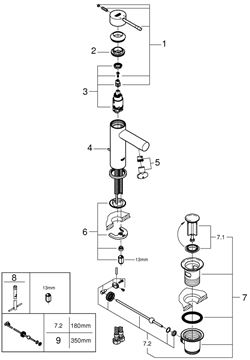 GROHE ESSENCE NEW umyvadlová stojánková baterie, s odtokovou soupravou, chrom 24175001 Obrázek - fotka