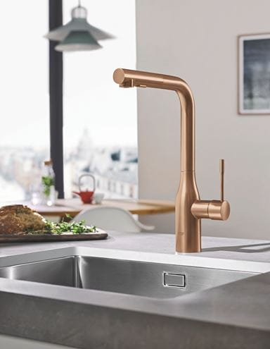 GROHE ESSENCE NEW dřezová baterie, s vytahovací sprškou, kartáčovaný warm sunset 30504DL0 Obrázek - fotka