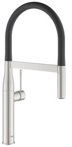 GROHE ESSENCE NEW dřezová baterie, s flexi ramínkem a sprškou, supersteel/černá