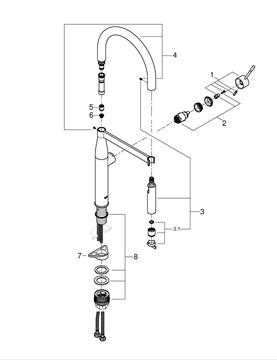 GROHE ESSENCE NEW dřezová baterie, s flexi ramínkem a sprškou, chrom/černá 30503000 Obrázek - fotka