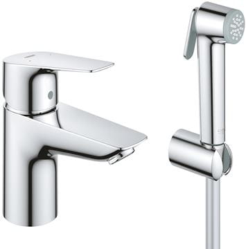 GROHE BAUEDGE umyvadlová stojánková baterie, s bidetovou sprškou, chrom