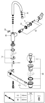 GROHE BAULOOP umyvadlová stojánková baterie, s odtokovou soupravou, chrom 23763001 Obrázek - fotka