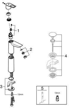 GROHE BAULOOP umyvadlová stojánková baterie, chrom 23764001 Obrázek - fotka