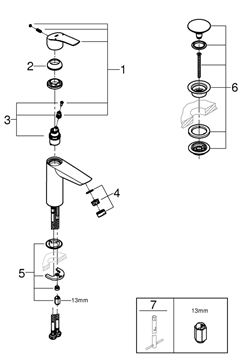 GROHE EUROSMART umyvadlová stojánková baterie, s odtokovou soupravou, chrom 23923003 Obrázek - fotka