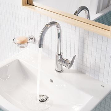 GROHE BAUEDGE umyvadlová stojánková baterie, s odtokovou soupravou, chrom 23760001 Obrázek - fotka