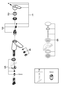 GROHE EUROSMART umyvadlová stojánková baterie, chrom 23967003 Obrázek - fotka