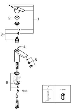 GROHE EUROSMART umyvadlová stojánková baterie, studený start, chrom 23372003 Obrázek - fotka