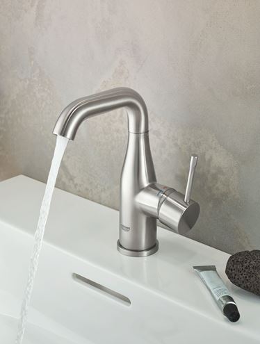 GROHE ESSENCE NEW umyvadlová stojánková baterie, s odtokovou soupravou, supersteel 24173DC1 Obrázek - fotka