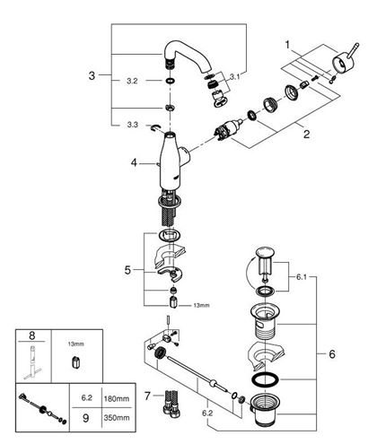 GROHE ESSENCE NEW umyvadlová stojánková baterie, s odtokovou soupravou, kartáčovaný warm sunset 24173DL1 Obrázek - fotka