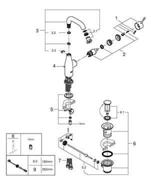 GROHE ESSENCE NEW umyvadlová stojánková baterie, s odtokovou soupravou, kartáčovaný warm sunset 24173DL1 Obrázek - fotka