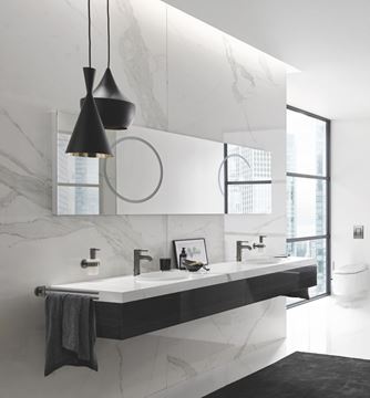 GROHE ESSENCE NEW umyvadlová stojánková baterie, s odtokovou soupravou, kartáčovaný hard graphite 24171AL1 Obrázek - fotka