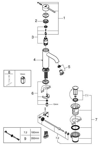 GROHE ESSENCE NEW umyvadlová stojánková baterie, s odtokovou soupravou, warm sunset 24171DA1 Obrázek - fotka