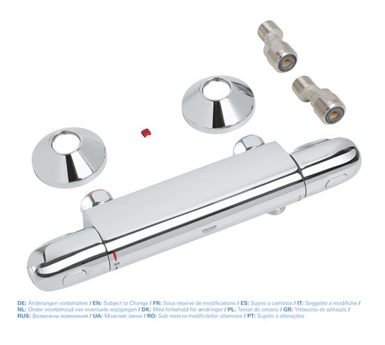 GROHE GROHTHERM 1000 sprchová nástěnná termostatická baterie, Water Saving, chrom 34814003 Obrázek - fotka