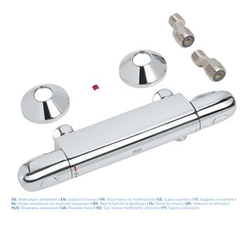 GROHE GROHTHERM 1000 sprchová nástěnná termostatická baterie, Water Saving, chrom 34814003 Obrázek - fotka