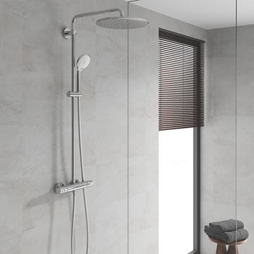 GROHE EUPHORIA SYSTEM 310 sprchový set s termostatickou baterií, horní sprcha, ruční sprcha se 3 proudy, tyč, hadice, chrom 26723000 Obrázek - fotka