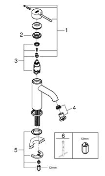 GROHE ESSENCE NEW umyvadlová stojánková baterie, kartáčovaný hard graphite 24172AL1 Obrázek - fotka