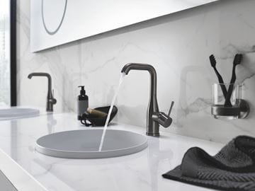 GROHE ESSENCE NEW umyvadlová stojánková baterie, s odtokovou soupravou, kartáčovaný hard graphite 24174AL1 Obrázek - fotka