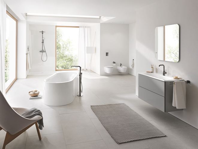 GROHE ESSENCE NEW umyvadlová stojánková baterie, s odtokovou soupravou, hard graphite 24174A01 Obrázek - fotka