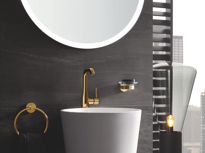 GROHE ESSENCE NEW umyvadlová stojánková baterie, s odtokovou soupravou, cool sunrise 24174GL1 Obrázek - fotka