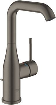 GROHE ESSENCE NEW umyvadlová stojánková baterie, s odtokovou soupravou, kartáčovaný hard graphite