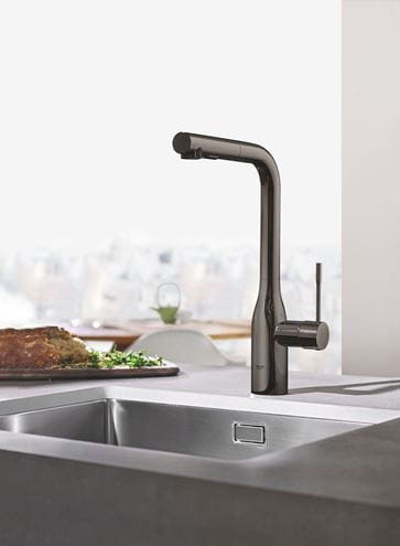 GROHE ESSENCE NEW dřezová baterie, s vytahovací sprškou, hard graphite 30504A00 Obrázek - fotka