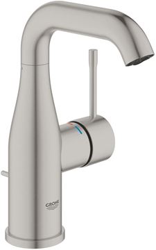 GROHE ESSENCE NEW umyvadlová stojánková baterie, s odtokovou soupravou, supersteel