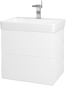 DŘEVOJAS VARIANTE SZZ2 60 skříňka pod umyvadlo 56x44x52 cm, 2 zásuvky, Push-open, bílá lesk/bílá vysoký lesk