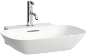 LAUFEN INO umyvadlo na desku 56 cm, s otvorem pro baterii a přepadem, broušené