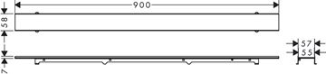HANSGROHE 800 RAINDRAIN ROCK vrchní sada sprchového žlabu, zkracovatelný, k položení dlažby 56031000 Technický nákres