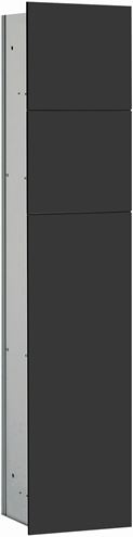CONCEPT 300 nízká skříňka 17x15,6x81,1 cm, 3 dvířka, s držákem toaletního papíru, s WC štětkou, černá/sklo 015-2065 Obrázek - Hlavní obrázek