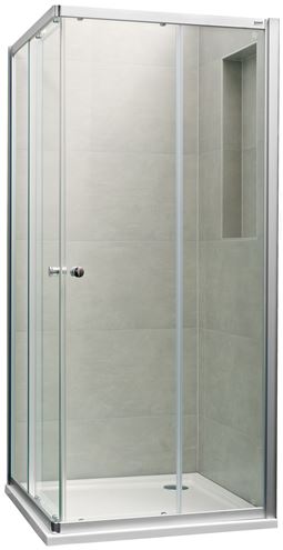 CONCEPT 100 sprchový kout 90x90 cm, rohový vstup, posuvné dveře, stříbrná matná/sklo čiré PTA20103.087.322 Obrázek - Hlavní obrázek